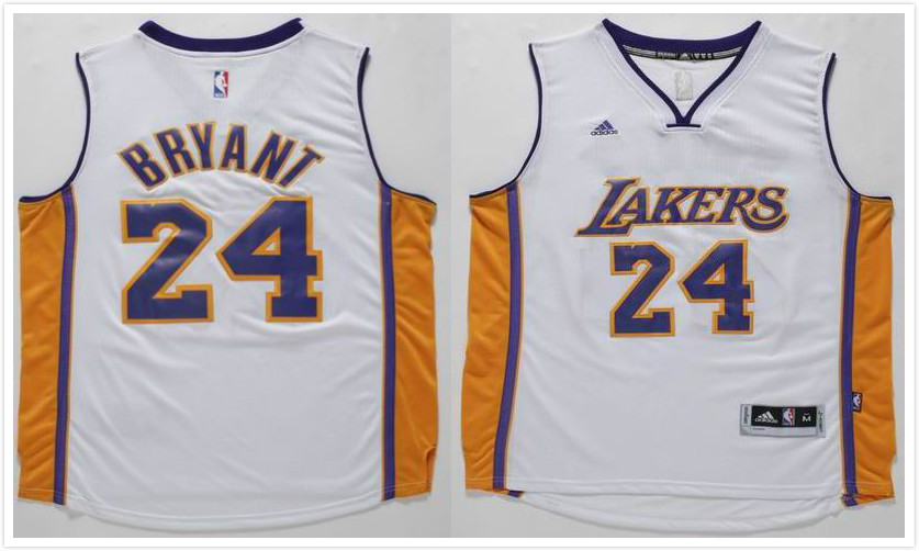 Los Angeles Lakers 24 Kobe Bryant  White adidas men basketball nba jerseys