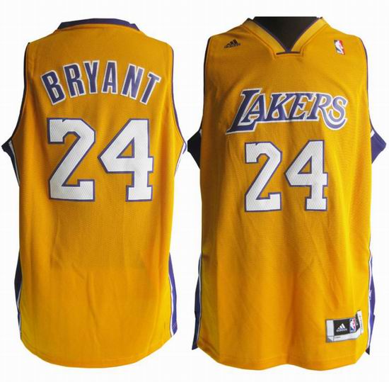 Los Angeles Lakers 24 Kobe Bryant  yellow adidas men nba basketball jerseys