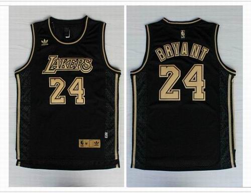 Los Angeles Lakers 24 Kobe Bryant Black gold adidas men nba basketball jerseys