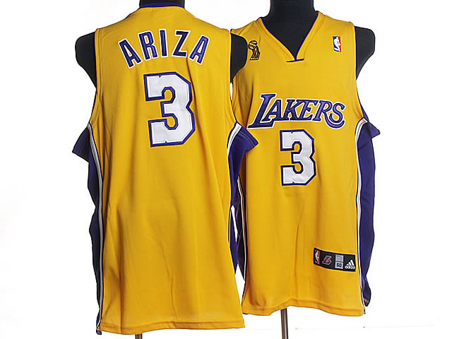 Los Angeles Lakers 3 ARIZA  yellow adidas men nba basketball jerseys jersey