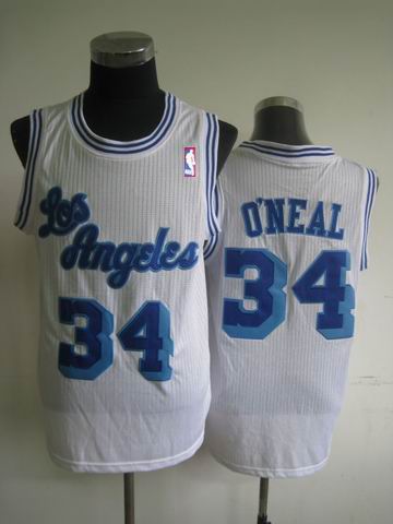 Los Angeles Lakers 34 O'NEAL  White adidas men nba basketball jerseys