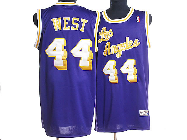 Los Angeles Lakers 44 WEST purple jersey adidas men nba basketball jerseys