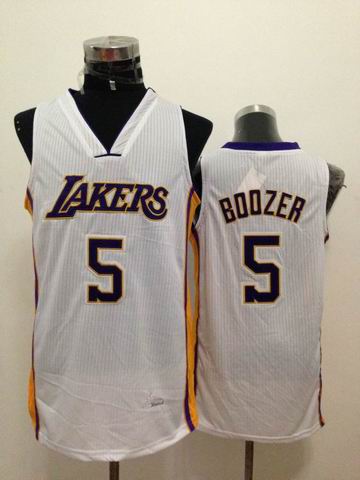 Los Angeles Lakers 5 Carlos Boozer white adidas men nba basketball jerseys