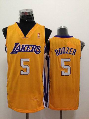 Los Angeles Lakers 5 Carlos Boozer yellow adidas men nba basketball jerseys