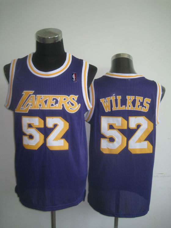 Los Angeles Lakers 52 WILKES  purple adidas men nba basketball jerseys
