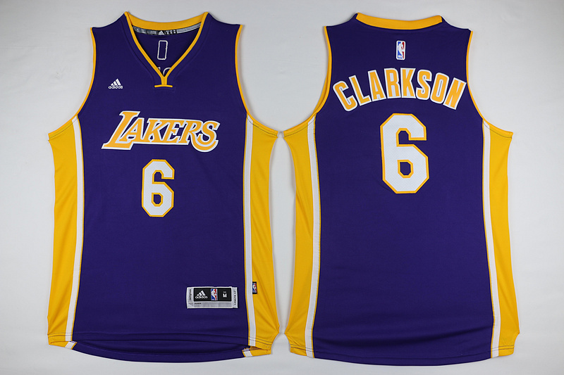 Los Angeles Lakers 6 Jordan Clarkson purple adidas men nba basketball jerseys