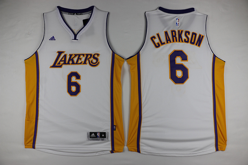 Los Angeles Lakers 6 Jordan Clarkson white adidas men nba basketball jerseys