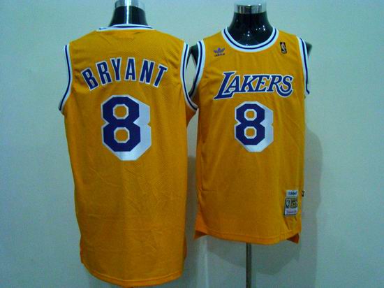 Los Angeles Lakers 8 Bryant yellow  adidas men nba basketball jerseys