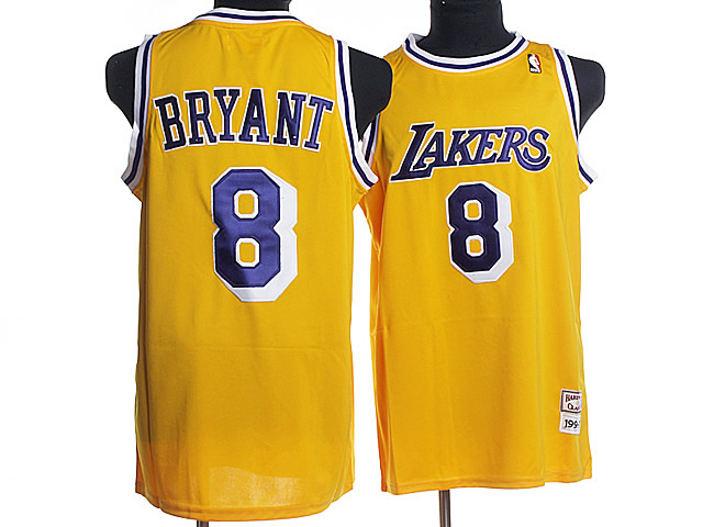 Los Angeles Lakers 8 yellow  Bryant adidas men nba basketball jerseys