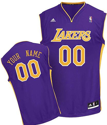 Los Angeles Lakers Custom purple adidas Road Jersey for sale