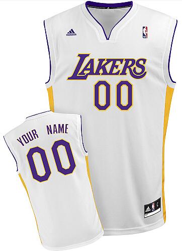 Los Angeles Lakers Custom white adidas Alternate Jersey for sale