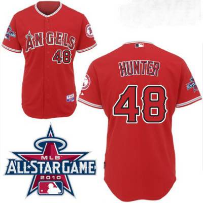 Los angeles angels 48 Hunter Embroidered red men baseball mlb Jersey