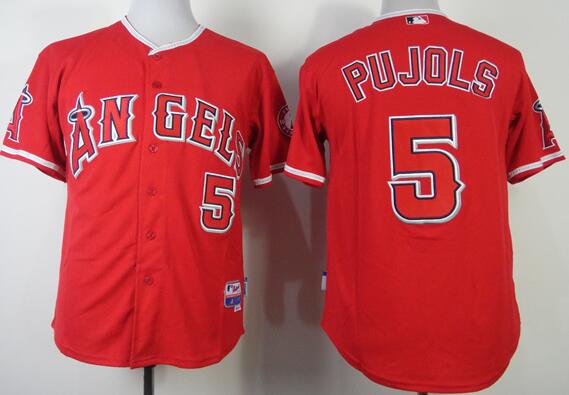 Los angeles angels 5 Pujols Red men baseball mlb Jerseys