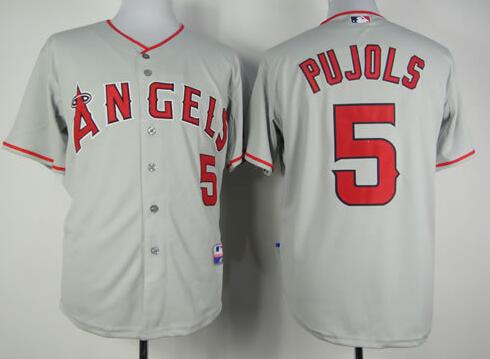 Los angeles angels 5 Pujols grey men baseball mlb Jersey