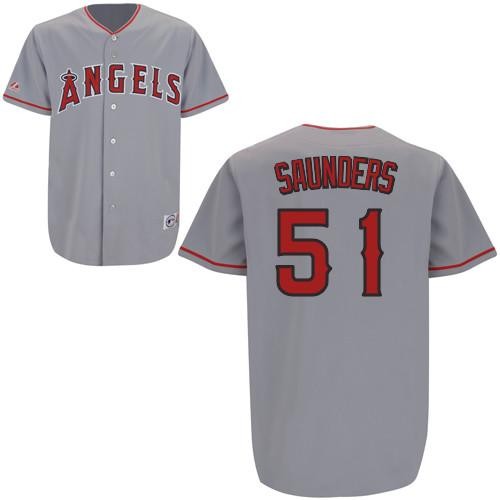 Los angeles angels 51 Saunders Embroidered Grey men baseball mlb Jersey