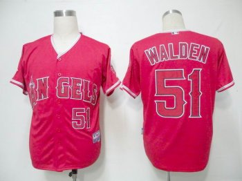 Los angeles angels 51 WALDEN red men baseball mlb Jerseys