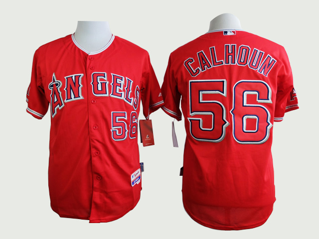 Los angeles angels 56 Kole Calhoun red men baseball mlb jerseys