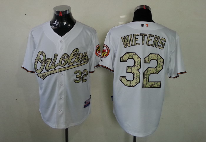 MLB Baltimore Orioles 32 Wieters white camo men baseball mlb Jersey