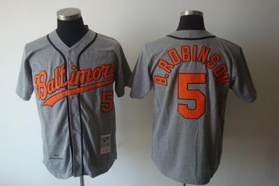 MLB Baltimore Orioles 5 Brooks Robinson Throwback Baseball Grey men  mlb Jerseys