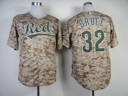 MLB Cincinnati Reds 32 BRUCE camo men baseball mlb jerseys