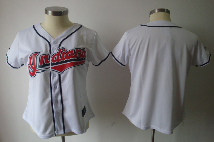 MLB Cleveland Indians White blank Women Jerseys