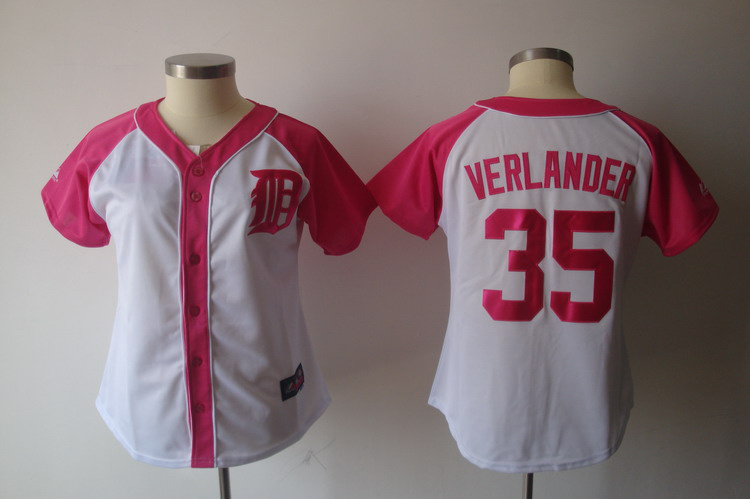 MLB Detroit Tigers 35 Verlander white women Jersey