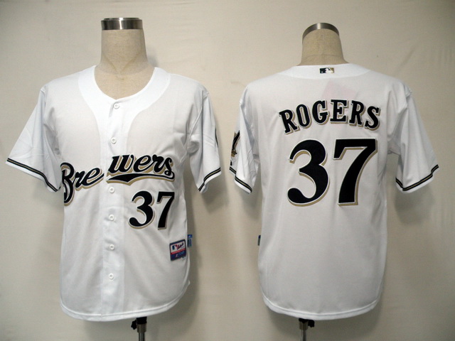 MLB Jerseys Milwaukee Brewers 37 Rogers White