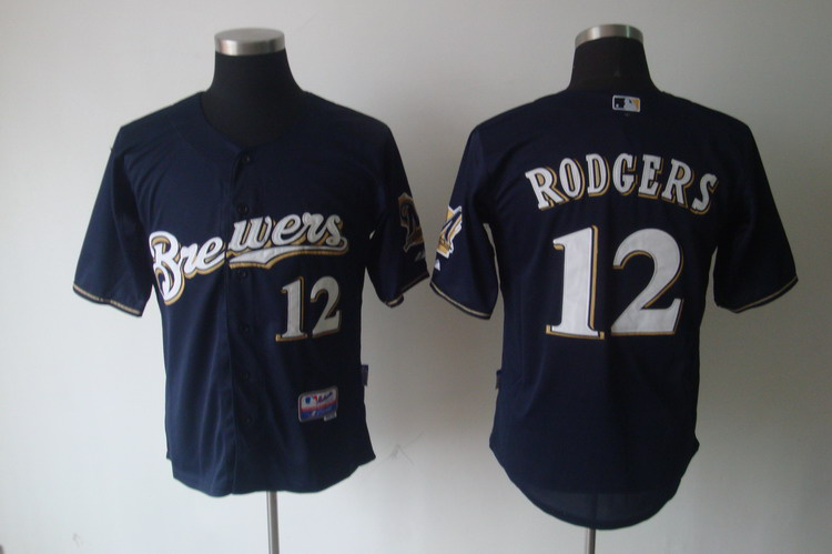 MLB Jerseys Milwaukee Brewers RODGERS 12 Dark Blue