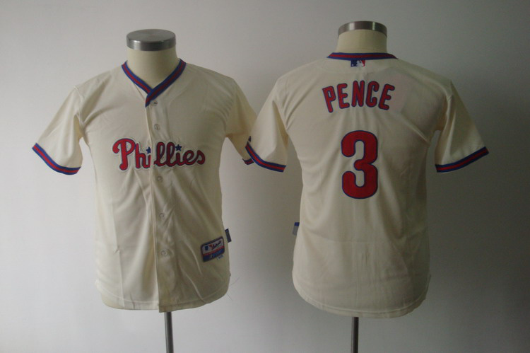 MLB Jerseys Philadephia Phillis 3 Pence cream kid jersey