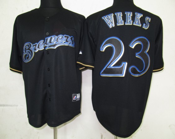 MLB Milwaukee Brewers 23 Weeks Black Fashion Jerseys