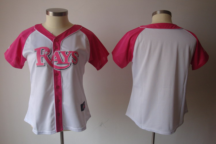 MLB Tampa Bay Rays blank white Womens Pink Splash Fashion Jersey