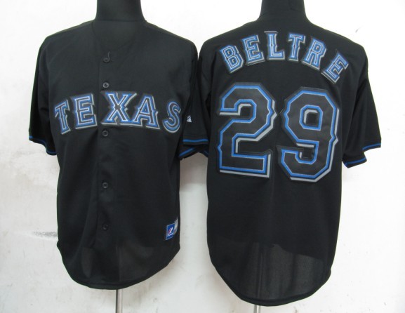 MLB Texas Rangers 29 Beltre Black Fashion Jerseys