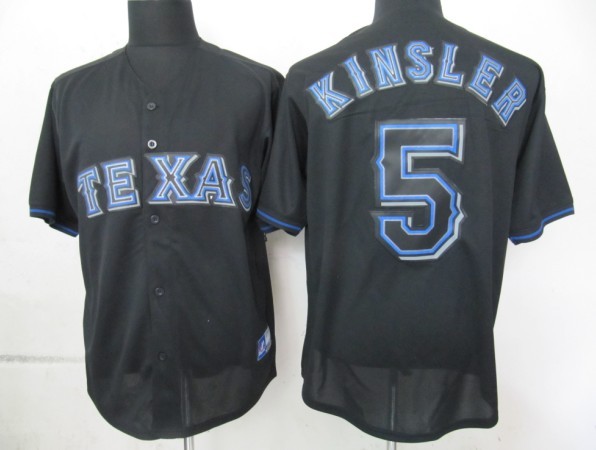 MLB Texas Rangers 5 Kinsler Black Fashion Jerseys