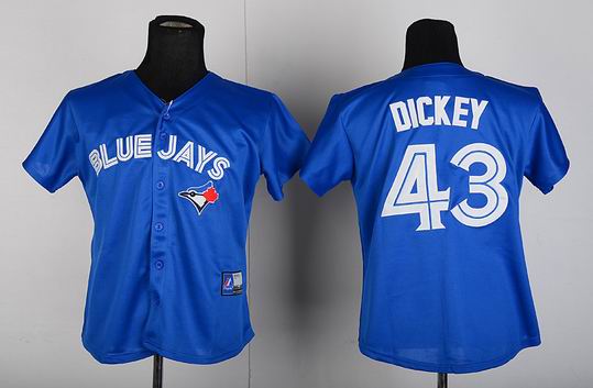 MLB Women Toronto Blue Jays 43# Dickey Blue Jerseys