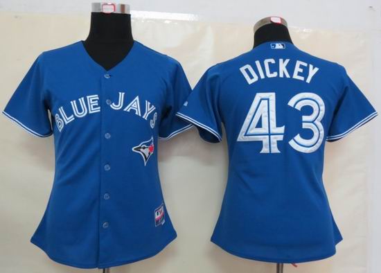 MLB Womens Toronto Blue Jays 43 Dickey Blue Jersey