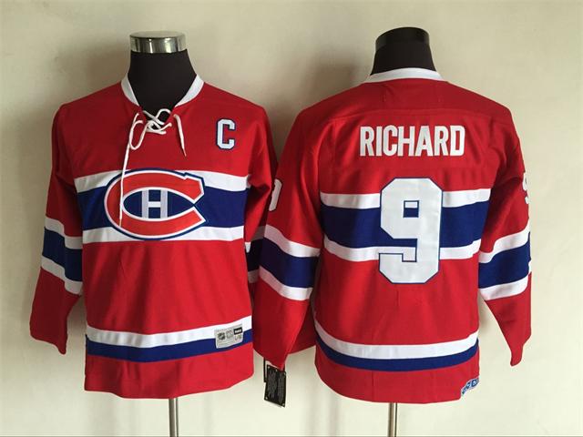 Maurice Richard Jersey 9 Red youth Montreal Canadiens Jerseys