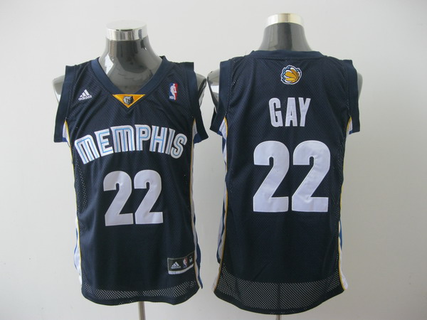 Memphis Grizzlies 22 Rudy Gay blue adidas men nba basketball jerseys