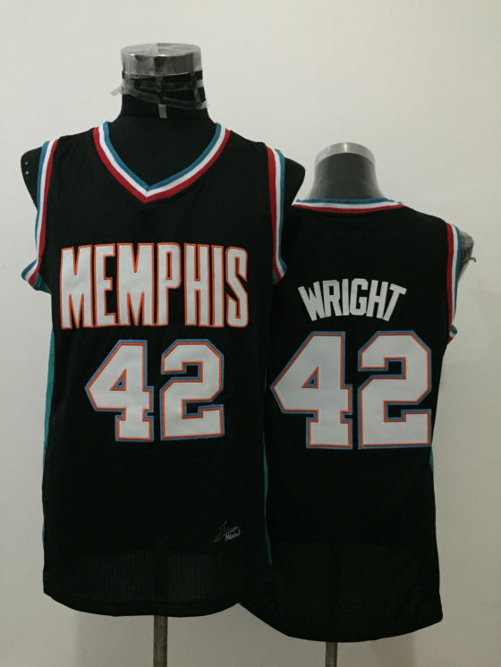 Memphis Grizzlies 42 Lorenzen Wright black adidas men nba basketball jerseys