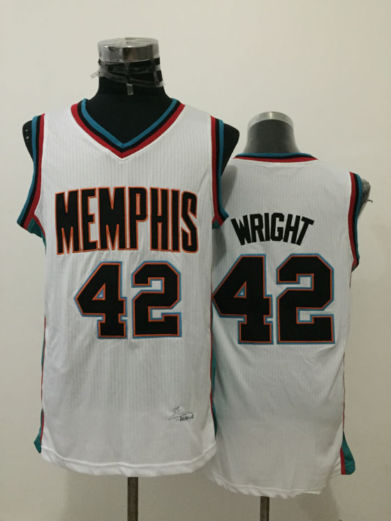 Memphis Grizzlies 42 Lorenzen Wright white adidas men nba basketball jerseys