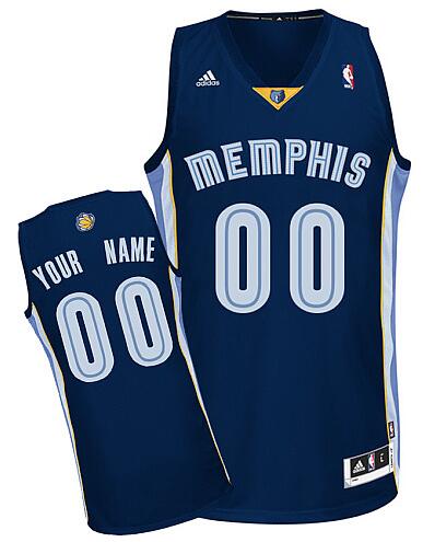 Memphis Grizzlies Custom Swingman dk blue Road Jersey for sale