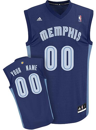 Memphis Grizzlies Custom dk blue adidas Road Jersey for sale