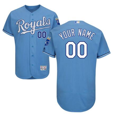 Men's Kansas City Royals Majestic Road Light blue Flex Base Authentic Collection Custom Jersey