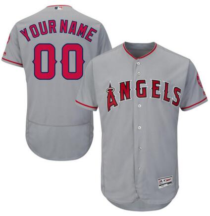 Men's Los Angeles Angels of Anaheim Majestic Road Gray Flex Base Authentic Collection Custom Jersey