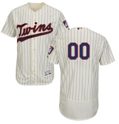 Men's Minnesota Twins Majestic Alternate beige Flex Base Authentic Collection Custom Jersey