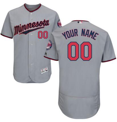 Men's Minnesota Twins Majestic Alternate grey Flex Base Authentic Collection Custom Jersey