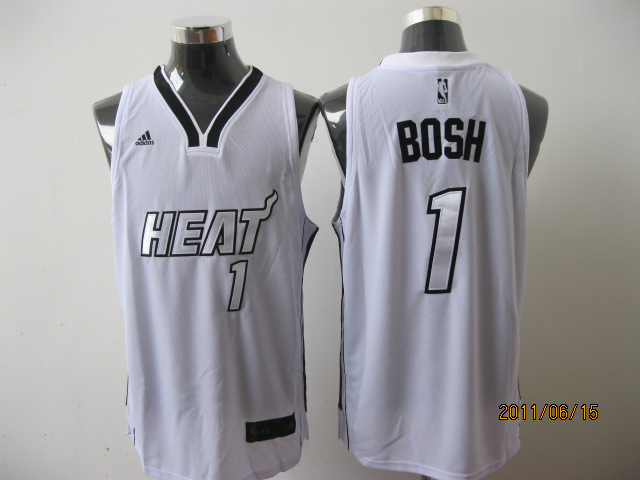 Miami Heat 1 CHRIS BOSH White adidas men nba basketball jerseys