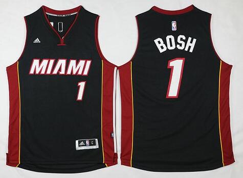 Miami Heat 1 Chris Bosh Revolution 30 black adidas men nba basketball jerseys