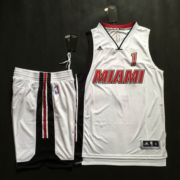 Miami Heat 1 Chris Bosh White NBA basketball suits