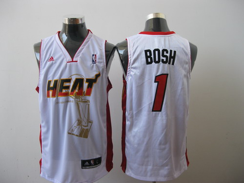 Miami Heat 1 Chris Bosh White new adidas men nba basketball jerseys