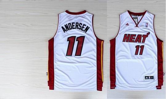 Miami Heat 11 ANDERSEN white red adidas men nba basketball jerseys